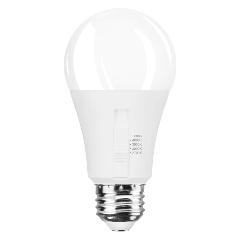 SYLVANIA TruWave A19 LED Light Bulb, 9W = 60W, 5 CCT Select 2700 / 3000 / 3500 / 4000 / 5000K, Dimmable, 800 lms, Frosted Finish - 2 PK
