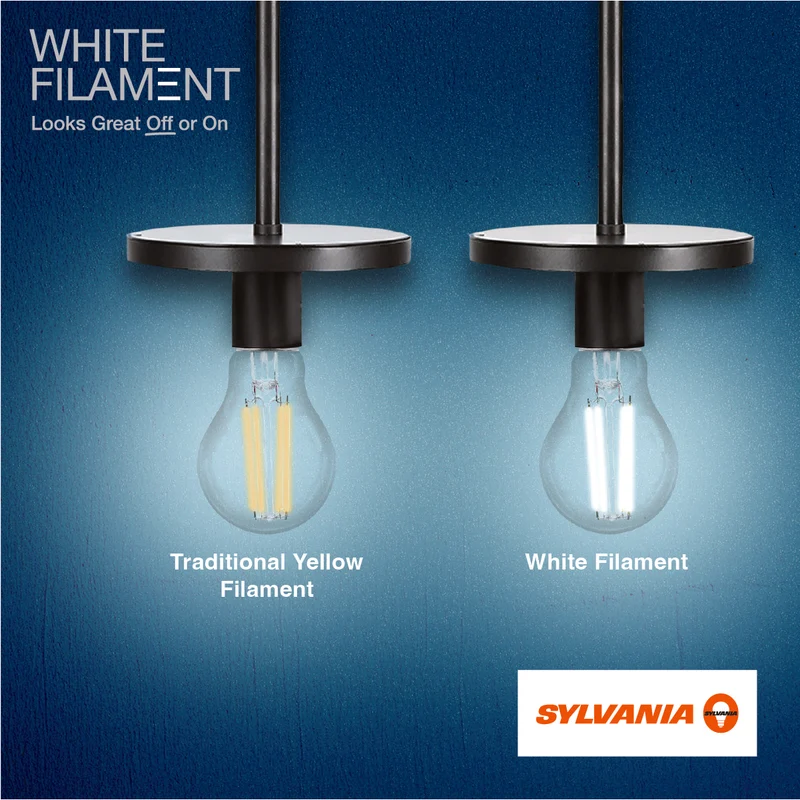 SYLVANIA A19 Clear LED White Filament Bulb, 11.5W, Dimmable, 1500 Lms, Medium Base, 2700K, Soft White - 2 PK