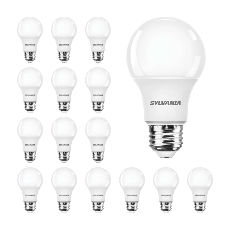 SYLVANIA 14W EverydayLED Light Bulb, A19 LED, Non Dimmable, 1400 Lumens, 5000K, Daylight - 16 PK