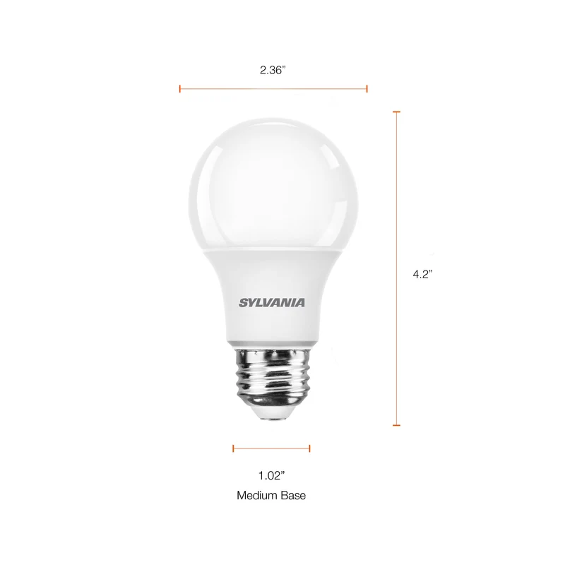 SYLVANIA 9W EverydayLED Light Bulb, A19 LED, Non Dimmable, 700 Lumens, 2700K, Soft White - 16 PK