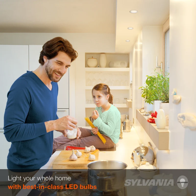SYLVANIA LED PAR20 Flood Light Bulb, 50W = 6W, 10 Year, Non-Dimmable, 425 Lumens, 3000K, Warm White - 2 Pk