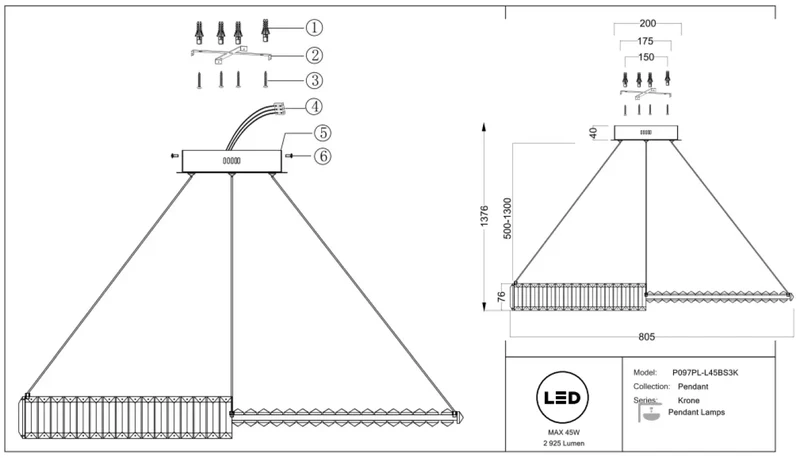Suspension Luminaire | KRONE (Couronne De Cristaux)