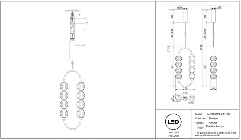 Suspension Luminaire | AMULET (Ovale)