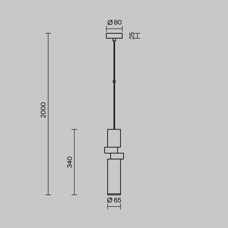 Suspension Luminaire | PALETTE (Tube Asymétrique)