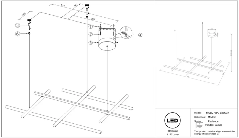 Suspension Luminaire | RADIANCE (Ramification)
