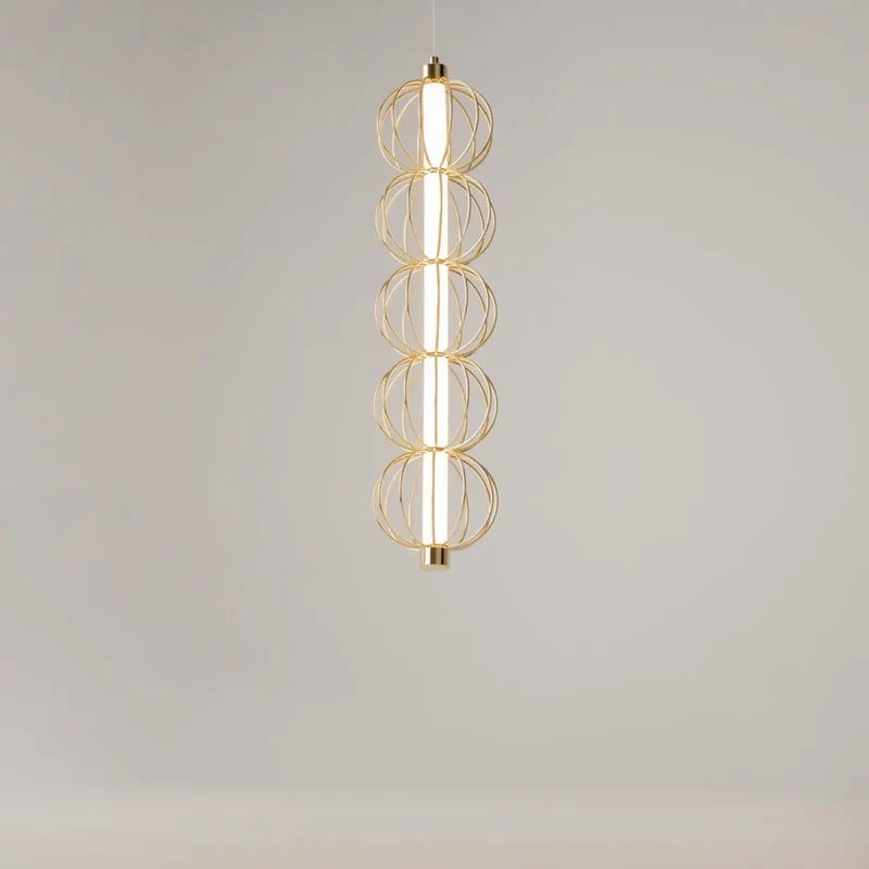 Suspension Luminaire | GOLDEN CAGE (Tube Vertical)
