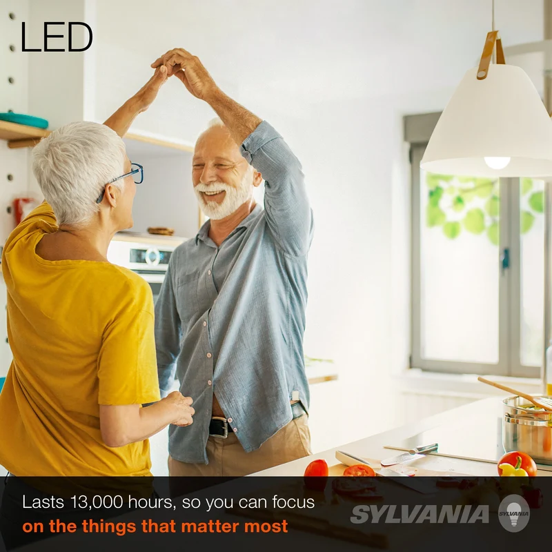 SYLVANIA LED Light Bulb, A19, 8.5W, 10 Year, Non-Dimmable, 5000K, Daylight - 12 Pk