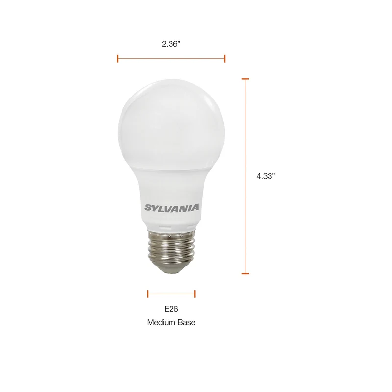 SYLVANIA LED Light Bulb, A19, 14W, 10 Year, Non-Dimmable, 5000K, Daylight - 4 Pk