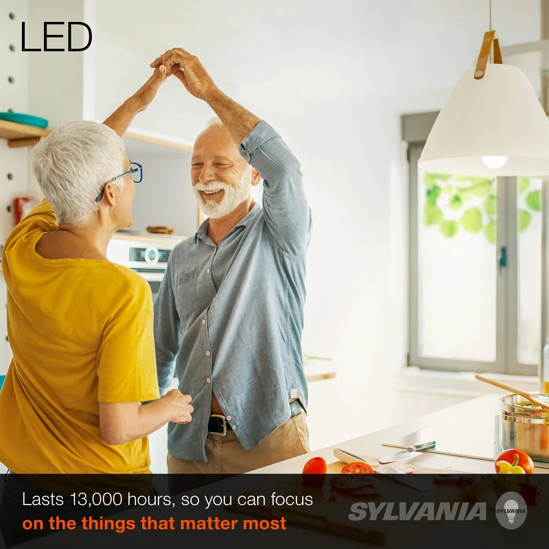 SYLVANIA LED Light Bulb, A19, 8.5W, 10 Year, Non-Dimmable, 5000K, Daylight - 4 Pk