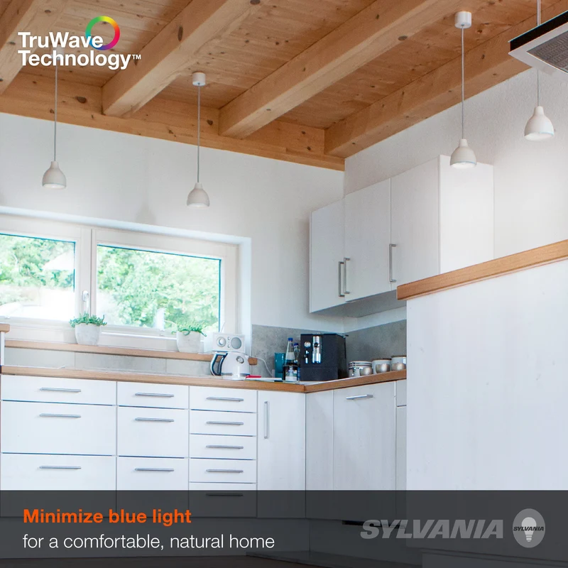 SYLVANIA TruWave Décor G16.5 Light Bulb, 40W = 4.5W, 350 Lumens, Candelabra Base, Frosted, 5000K, Daylight - 2 PK