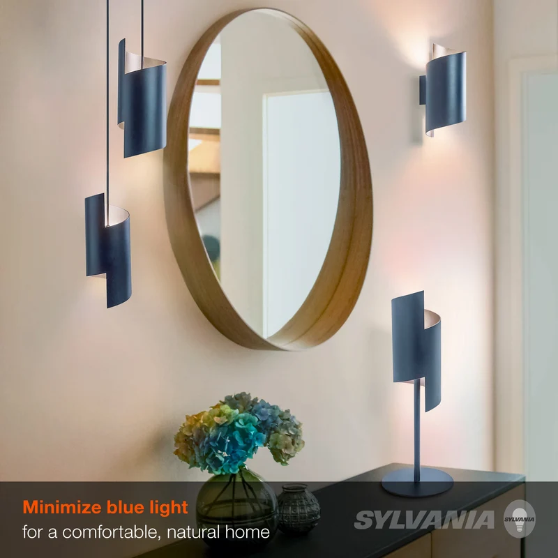 SYLVANIA LED TruWave Natural Series Décor B10 Light Bulb, 60W, Candelabra Base, Dimmable, Clear, 5000K, Daylight - 2 Pk