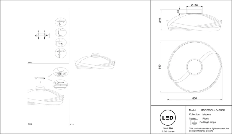 Luminaire Plafonnier | PLONS (Vague)