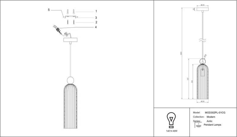 Suspension Luminaire | ANTIC (Fine)
