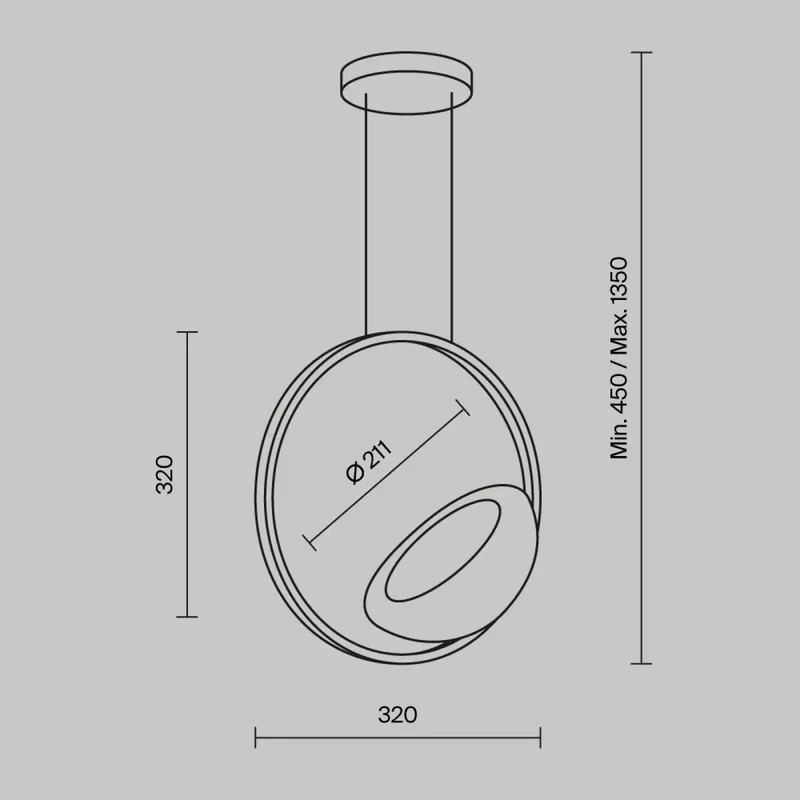 Suspension Luminaire | LUNARE (Disque Et Globe)