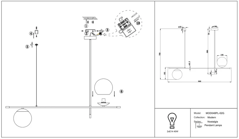 Suspension Luminaire | NOSTALGIA (Linéaire)