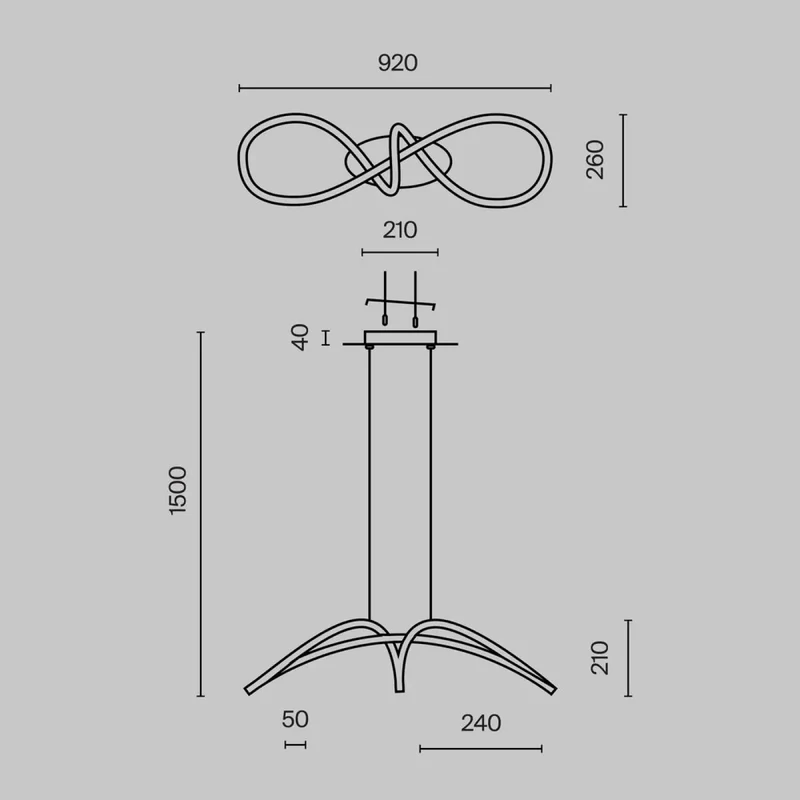 Suspension Luminaire | CURVE (Nœud)