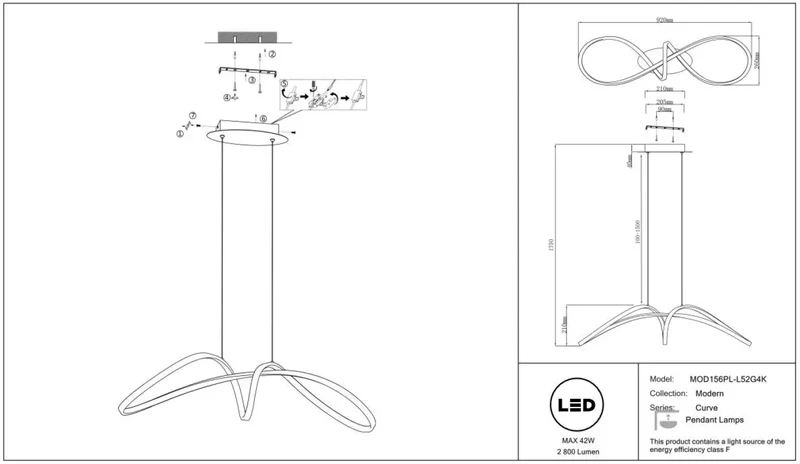 Suspension Luminaire | CURVE (Nœud)