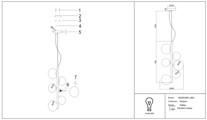 Suspension Luminaire | DALLAS (Compacte)