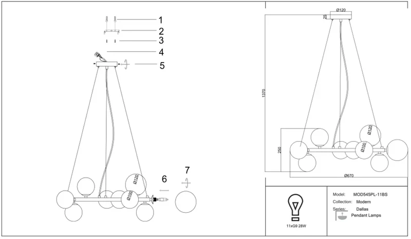 Suspension Luminaire | DALLAS (Couronne)