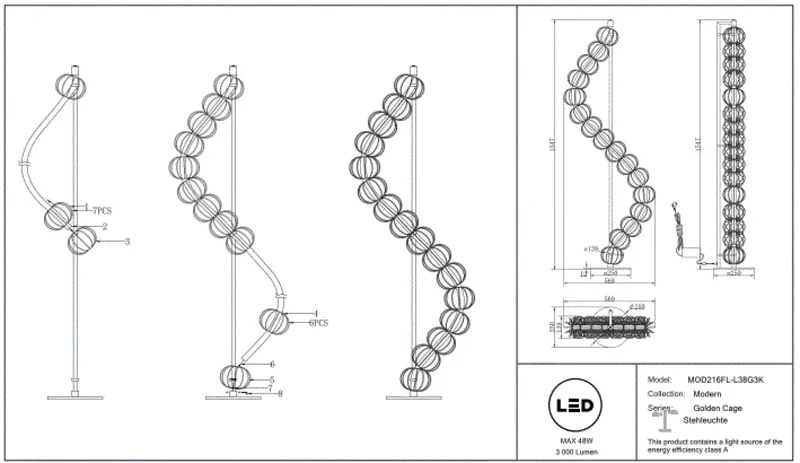 Lampadaire | GOLDEN CAGE (Cage)