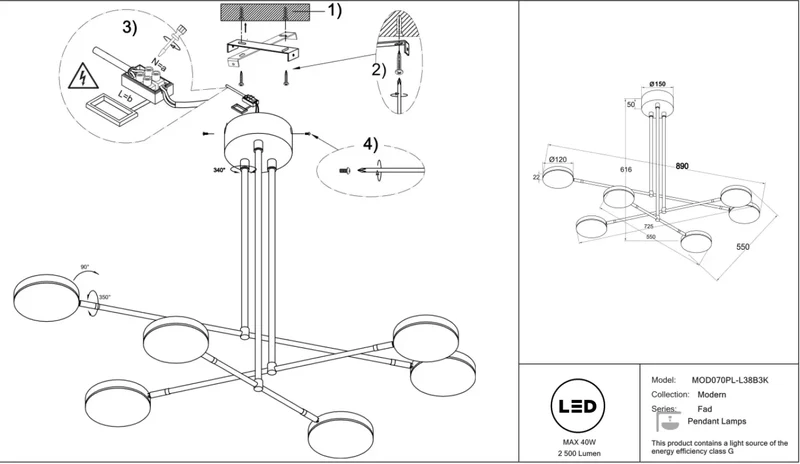 Suspension Luminaire | FAD (Bras Articulés)