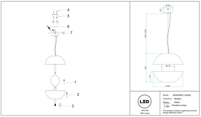 Suspension Luminaire | REBEL (Pomme)