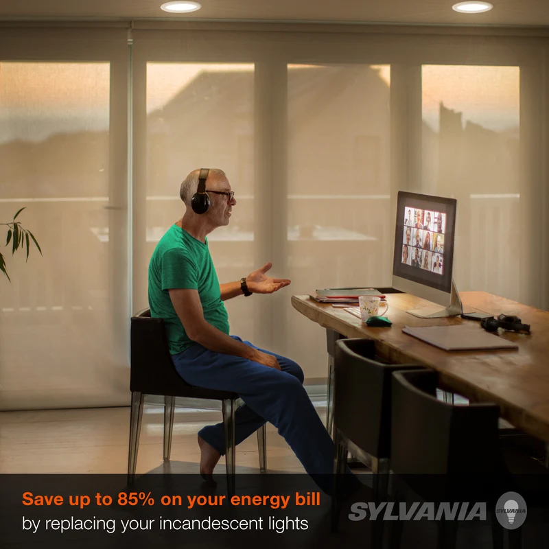 SYLVANIA LED BR40 Flood Light Bulb, 85W = 12W, Dimmable, 22 Year, Frosted, 2700K, Soft White - 1 Pk