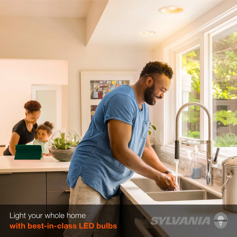 SYLVANIA LED BR40 Flood Light Bulb, 85W = 12W, Dimmable, 22 Year, Frosted, 2700K, Soft White - 1 Pk