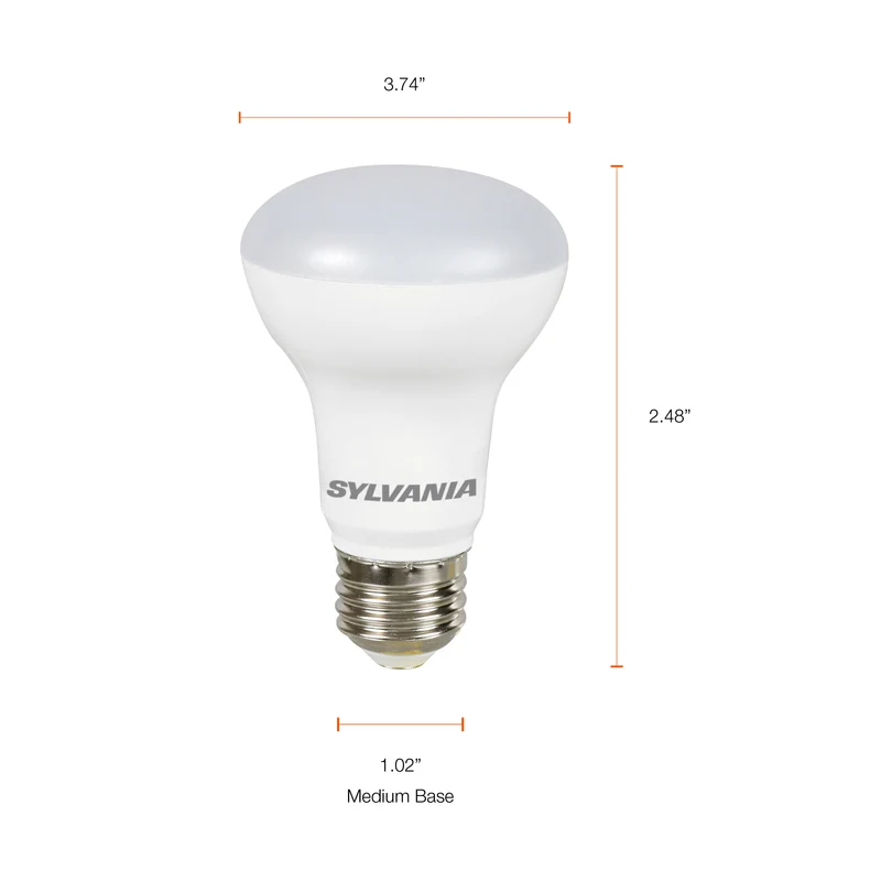 SYLVANIA LED R20 Flood Light Bulb, 50W = 7W, Dimmable, 22 Year, Frosted, 5000K, Daylight - 1 Pk