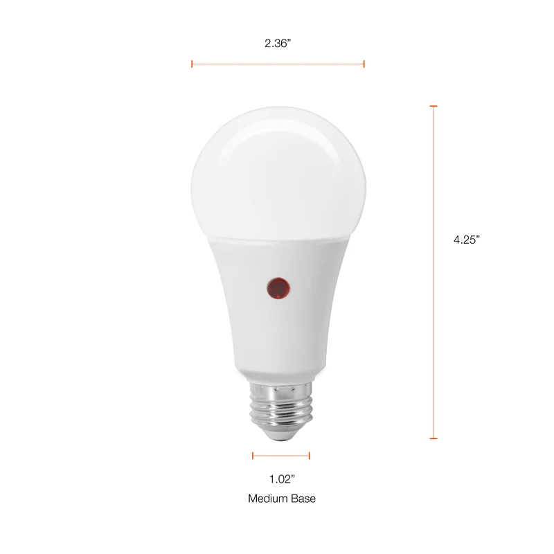 SYLVANIA Dusk to Dawn A21 LED Light Bulb with Auto On/Off Light Sensor, 100W=13W, 1500 Lumens, 5000K, Daylight - 1 PK