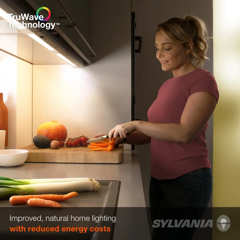 SYLVANIA TruWave 3-Way Selectable 12" LED Under Cabinet Light Starter Kit, Soft / Cool / Daylight, Plug-in Adapter - 1 Pack