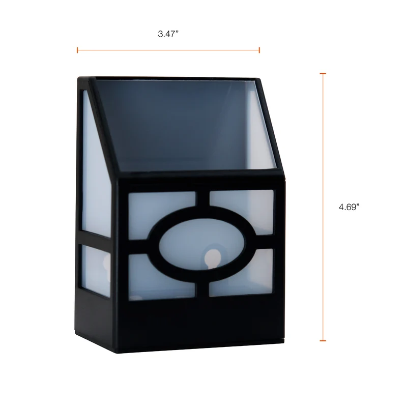 SYLVANIA Solar Wall Light Luminaire with Daylight Sensor, LED and Battery Included, 3000K, Warm White, Black Finish - 2 Pk