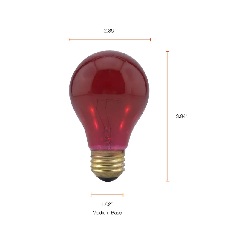 SYLVANIA Incandescent A19 Red Light Bulb, 25W, Dimmable - 1 Pk
