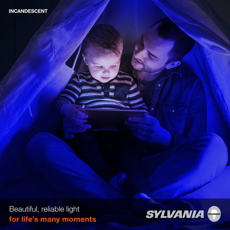 SYLVANIA Incandescent A19 Light Bulb, 25W, Dimmable, Blue - 1 Pk