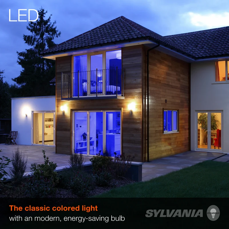 SYLVANIA LED Blue Glass Filament A19 Light Bulb, 40W = 4.5W, Dimmable, E26 Medium Base - 1 Pk