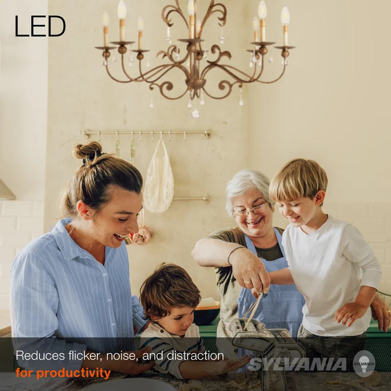 SYLVANIA ECO LED B10 Light Bulb, 60W = 3.5W, 2700K / 5000K, Dimmable, Clear, Soft White / Daylight - 18 Pk