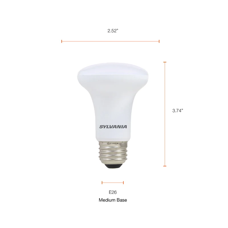 SYLVANIA LED TruWave R20 Light Bulb, 50W = 5W, Dimmable, Medium Base, Frosted, 5000K, Daylight - 2 PK