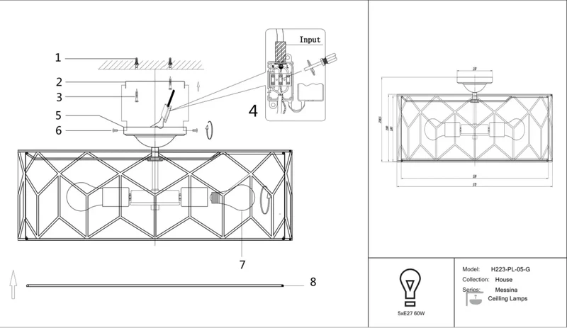 Luminaire Plafonnier | MESSINA (Abat-Jour)