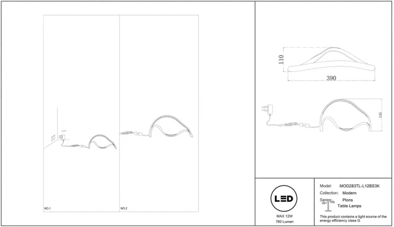 Lampe de Chevet | PLONS (Vague)