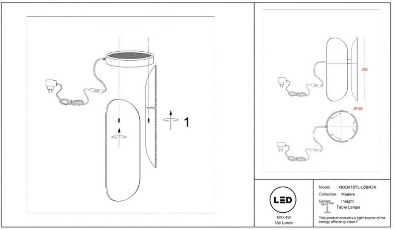 Lampe de Chevet | INSIGHT (Arrondie)