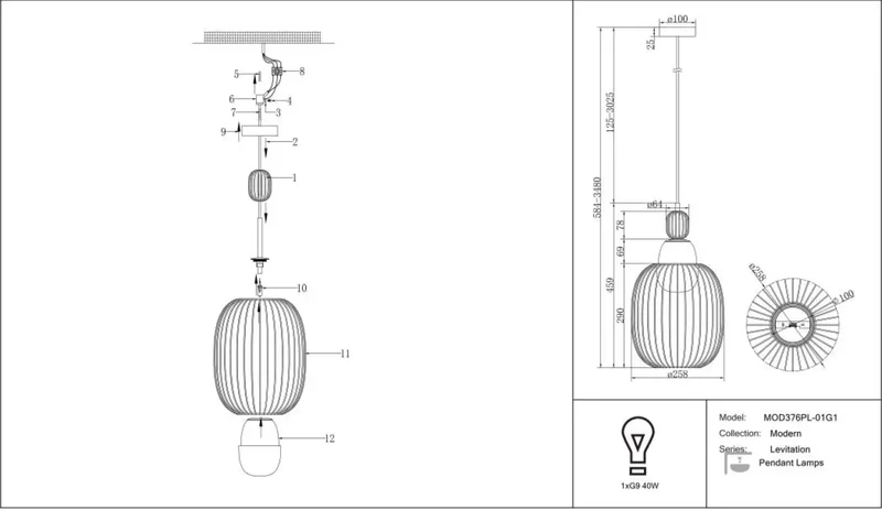 Suspension Luminaire | LEVITATION (Cage)