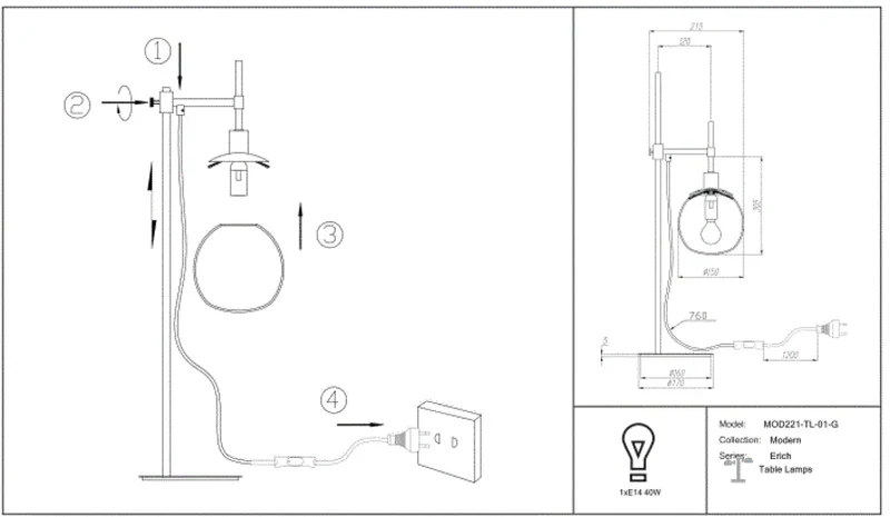 Lampe de Chevet | ERICH (Globe)