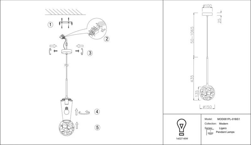 Suspension Luminaire | LIGERO (Verre Élancé)