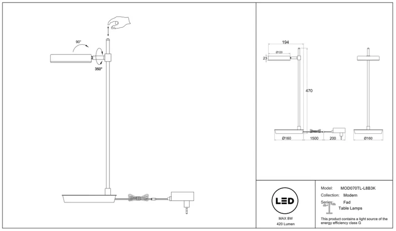 Lampe de Chevet | FAD (Orientable)