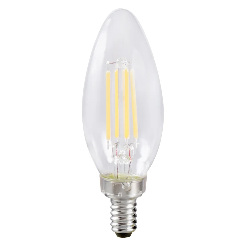 SYLVANIA LED TruWave Décor B10 Chandelier Light Bulb, 40W = 4W, Dimmable, Candelabra Base, Clear, 2700K, Soft White - 2 PK
