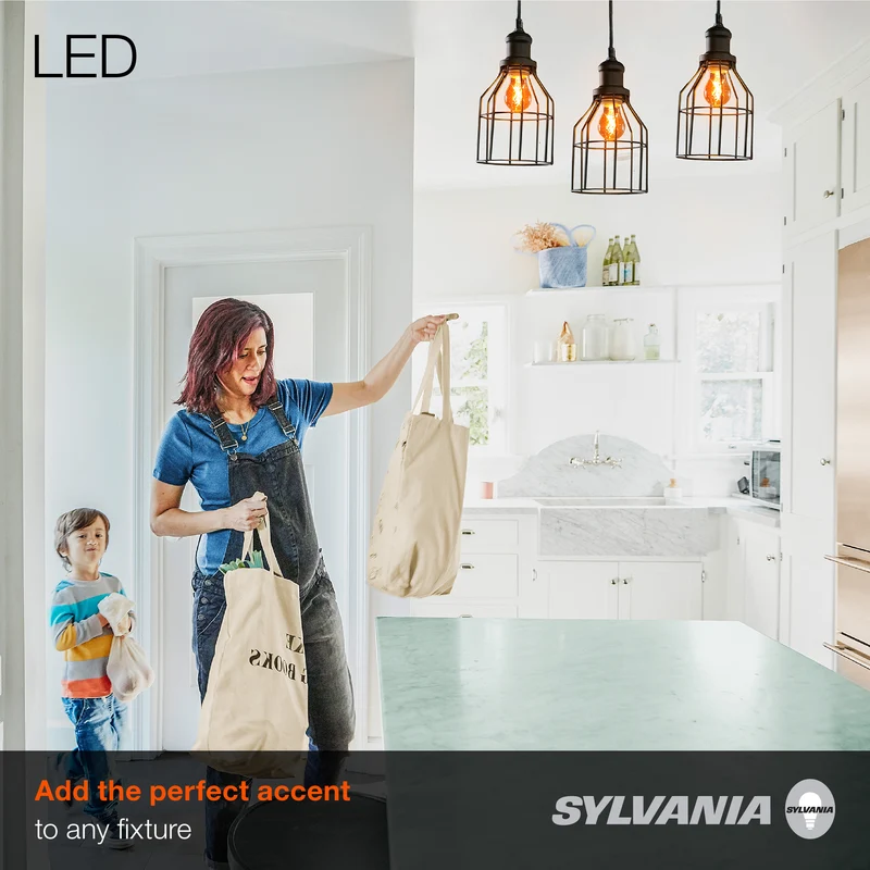 SYLVANIA LED Vintage A15 Light Bulb, 40W = 4.5W, Dimmable, 2175K, Amber Glow - 1 PK