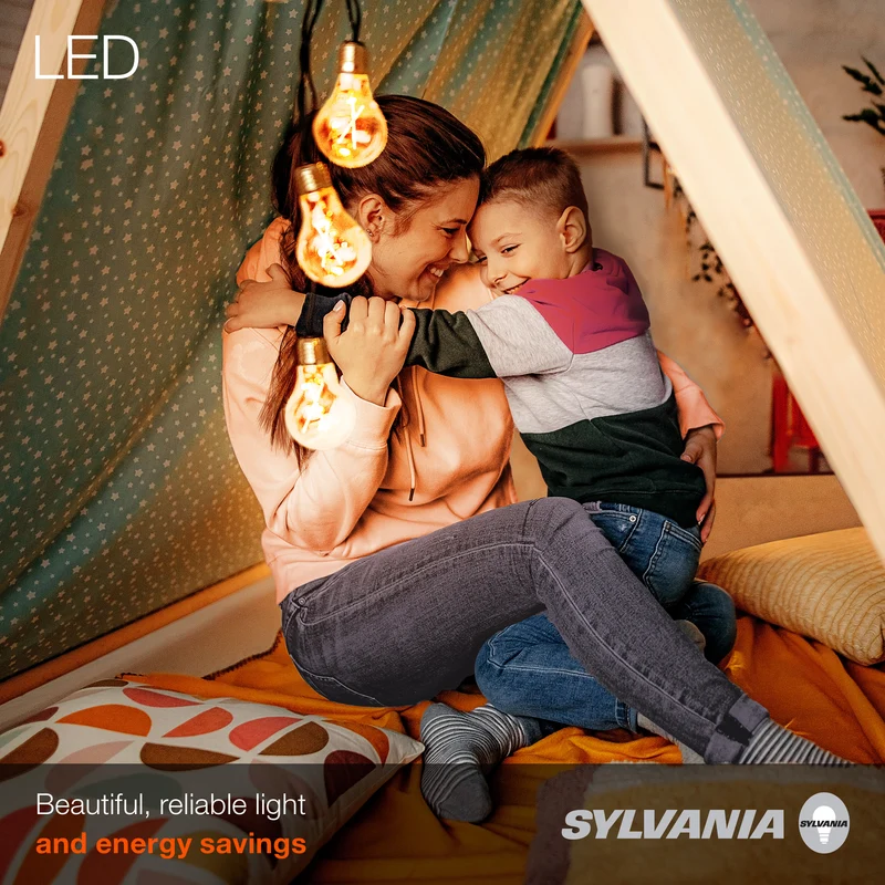 SYLVANIA LED Vintage A15 Light Bulb, 40W, 2175K, Candelabra Base, Dimmable, Amber Glow