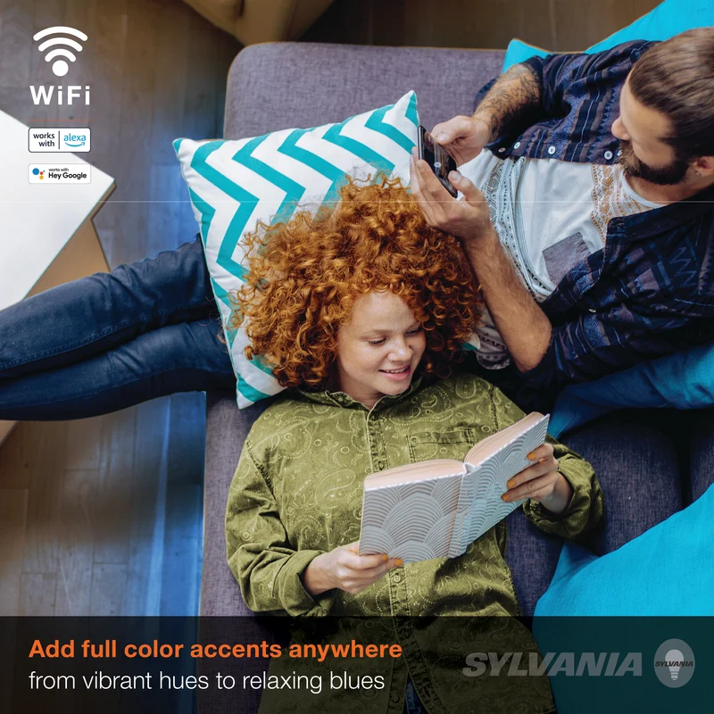 SYLVANIA Wifi LED Smart Strip Light Expansion Kit, 6.5ft, Indoor, Full Color & Adjustable White, Compatible with Alexa and Google Home Only - 1 PK