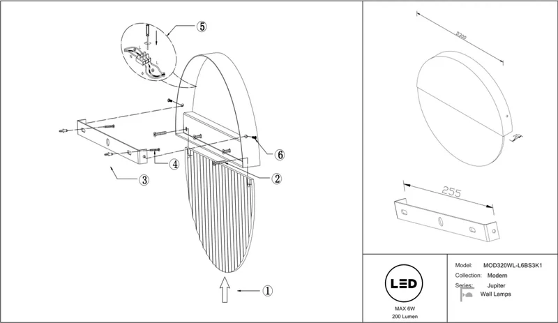 Applique Murale | JUPITER (Disque Ultra-Fin)
