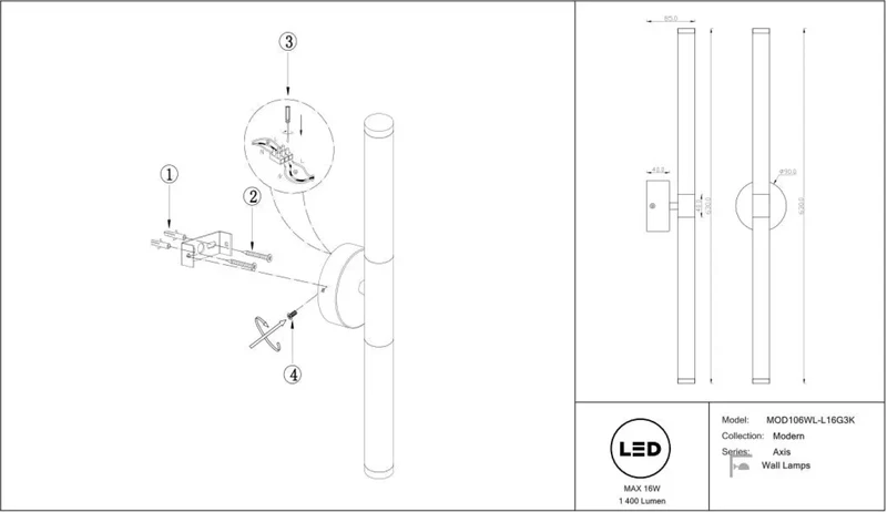 Applique Murale | AXIS (Tubes)